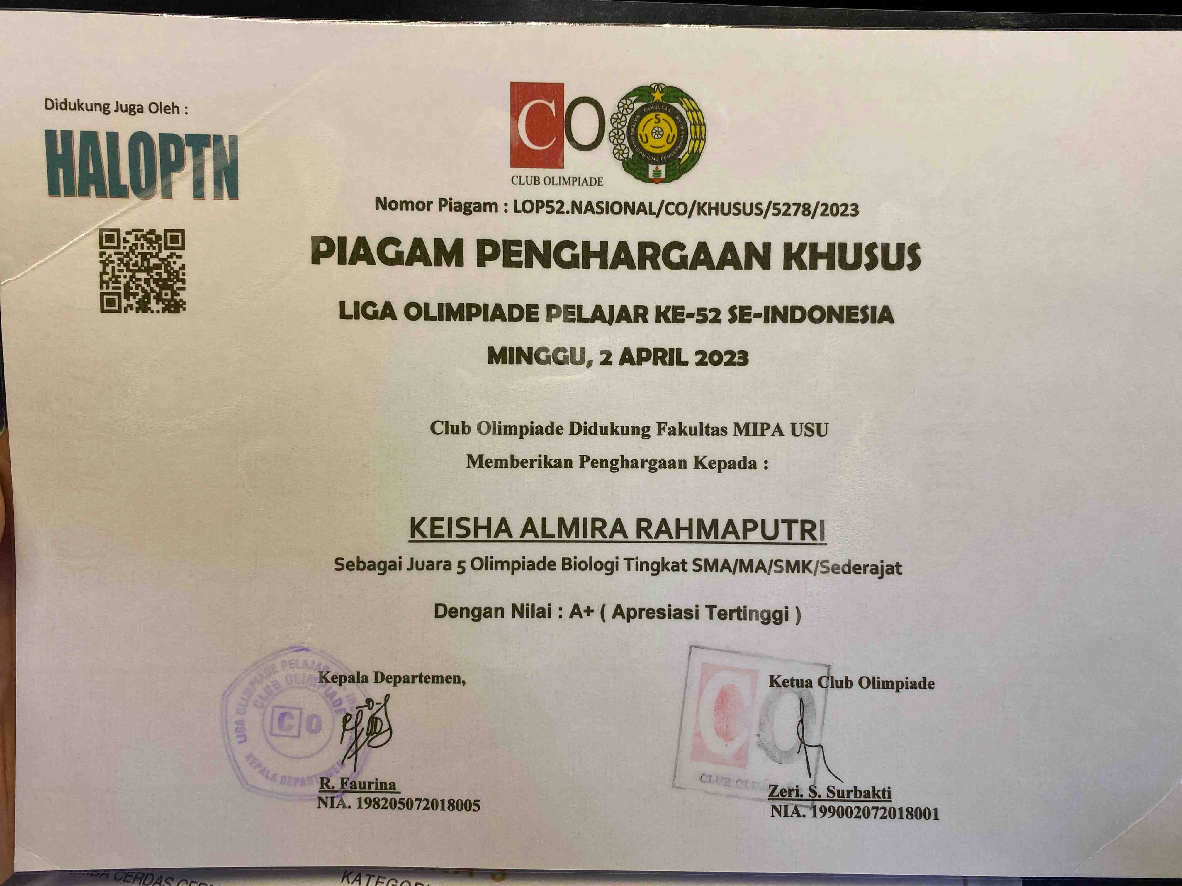 LIGA OLIMPIADE PELAJAR KE-52