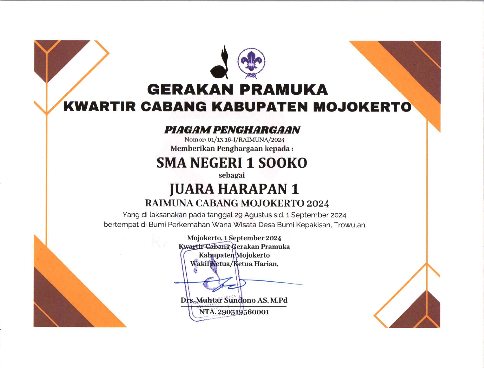 JUARA UMUM RAIMUNA CABANG MOJOKERTO 2024