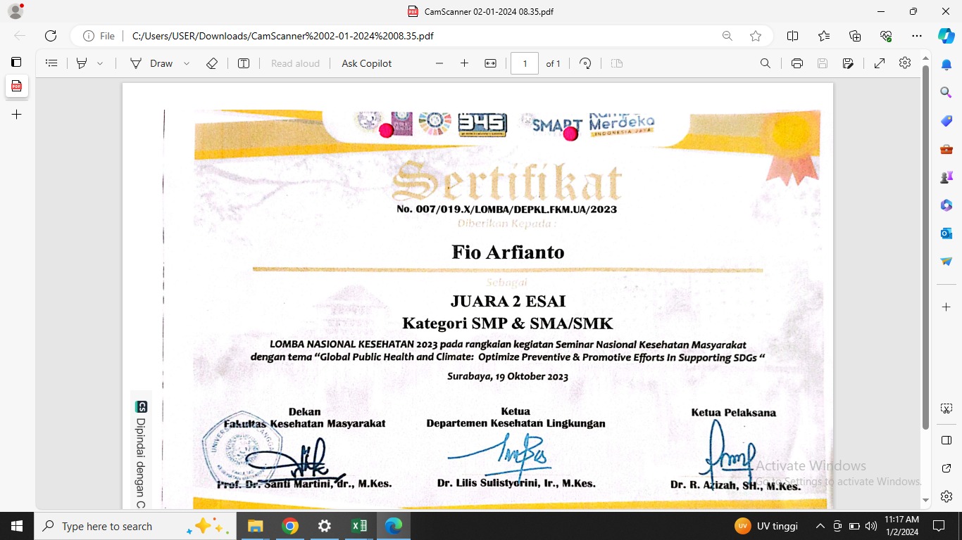 Lomba Nasional Kesehatan - Menulis Esai