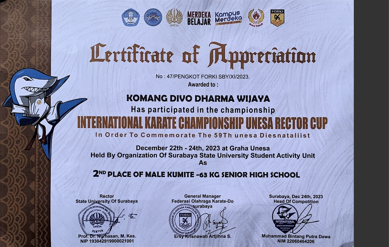 INTERNATIONAL KARATE CHAMPIONSHIP UNESA REKTOR CUP