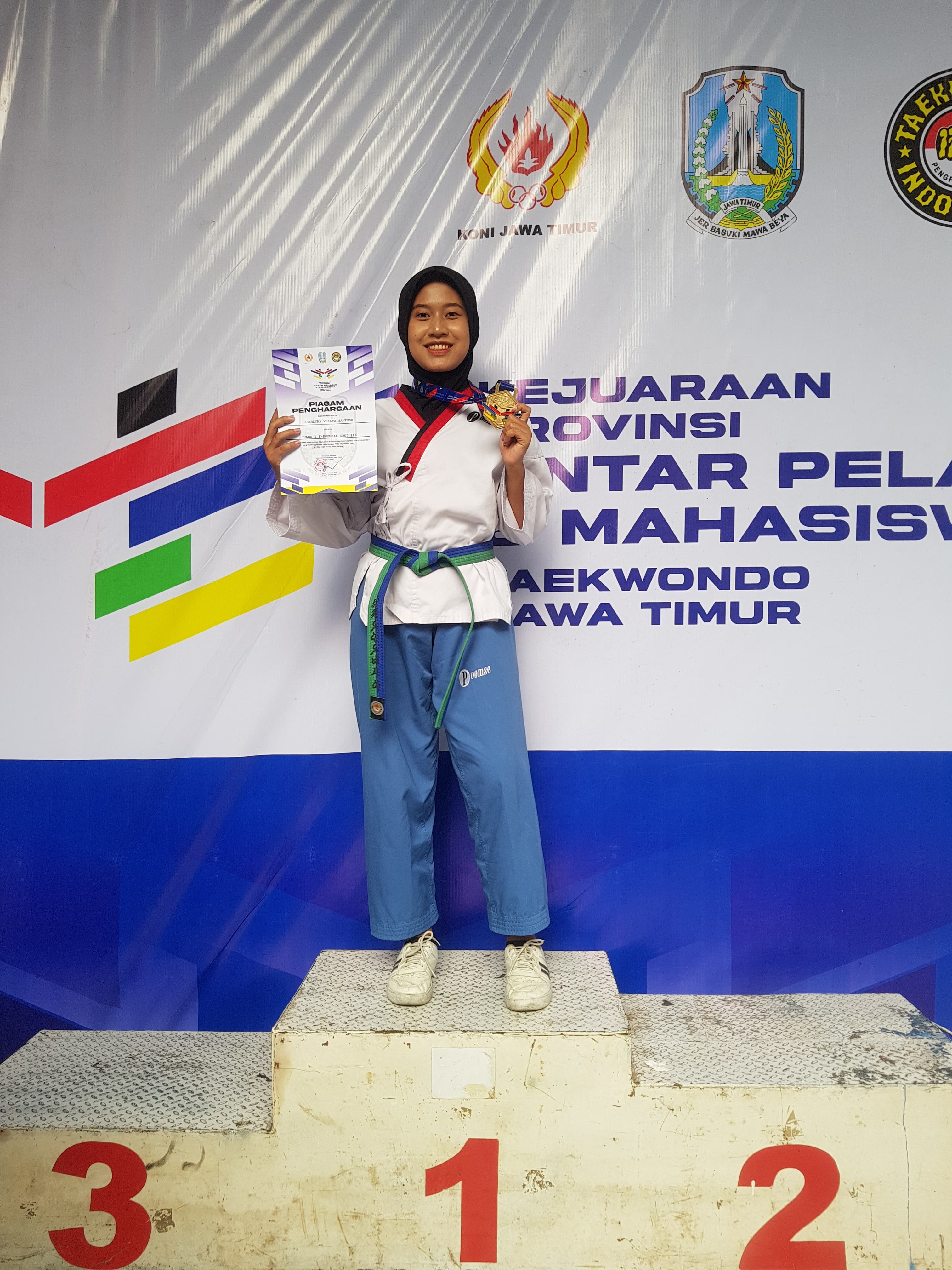 JUARA 1 TAEKWONDO-KEJUARAAN TINGKAT PROVINSI ANTAR PELAJAR DAN MAHASISWA - KELAS F-1 POOMSAE 141