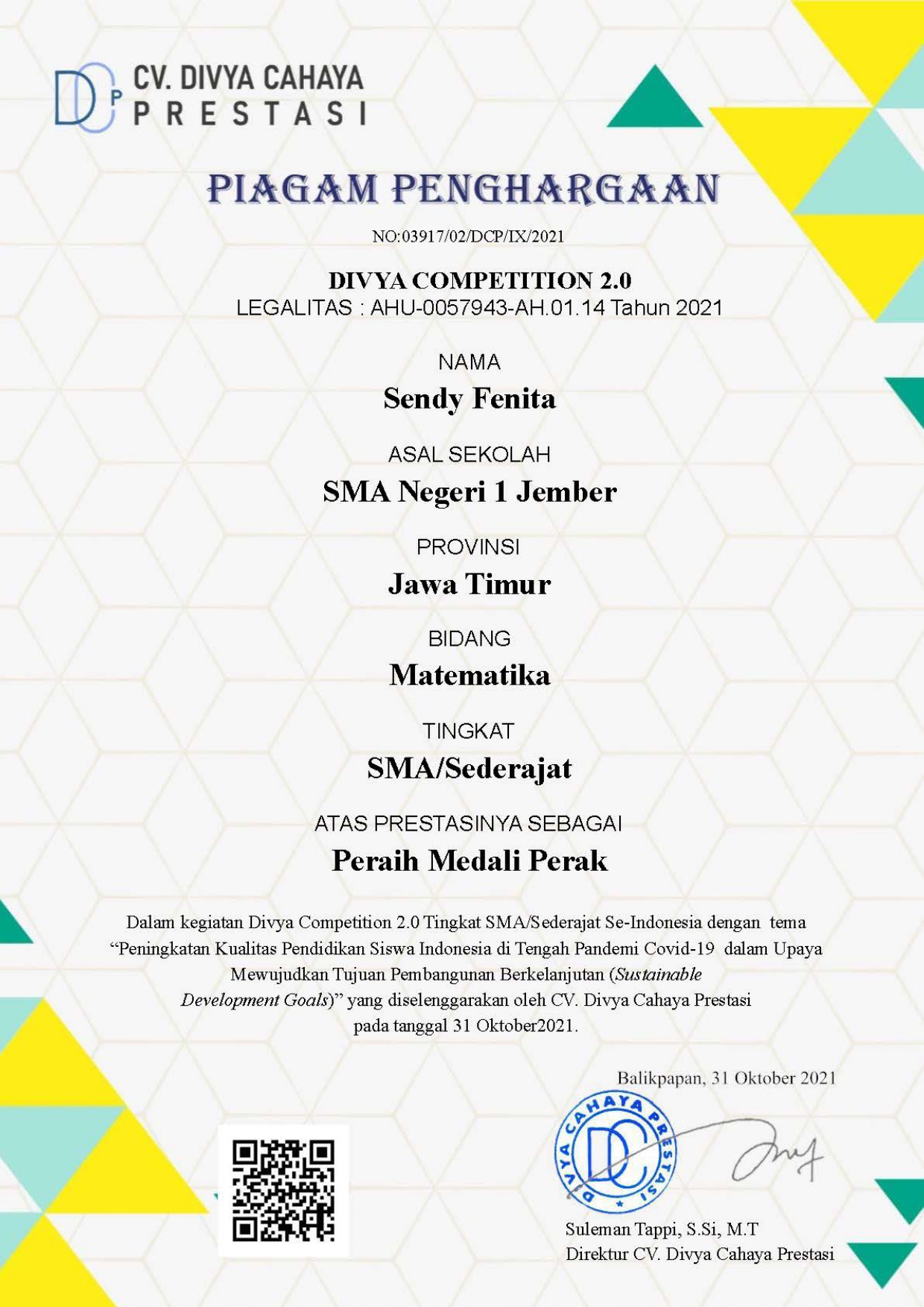 Divya Competition 1.0 Bidang Matematika