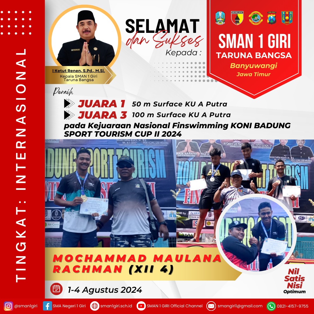 100 m Surface KU-A Putra Kejuaraan Nasional Finswimming