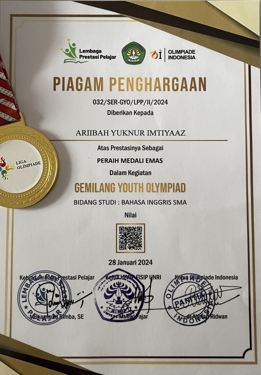 Gemilang Youth Olimpiade - English