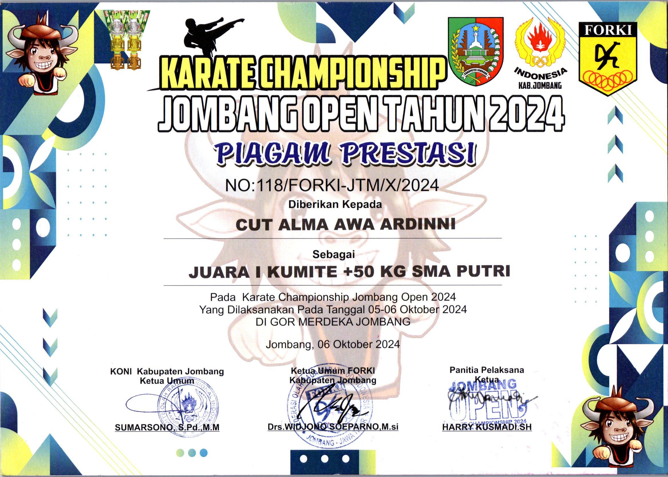 KARATE CHAMPIONSHIP JOMBANG OPEN 2024 KATEGORI KUMITE +50 KG SMA PUTRI 