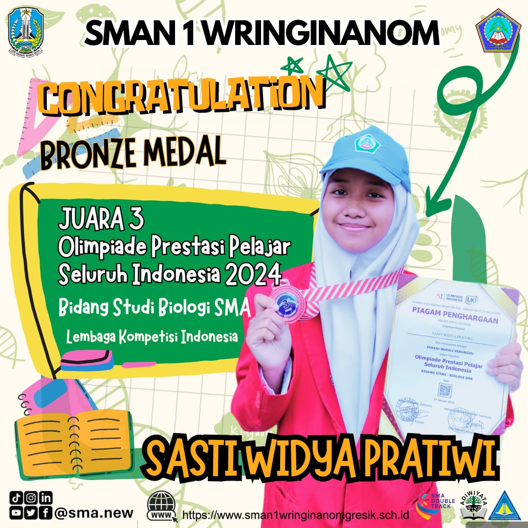 JUARA 3 OLIMPIADE PRESTAJAR SELURUH INDONESIA 2024 BIDANG STUDI BIOLOGI SMA