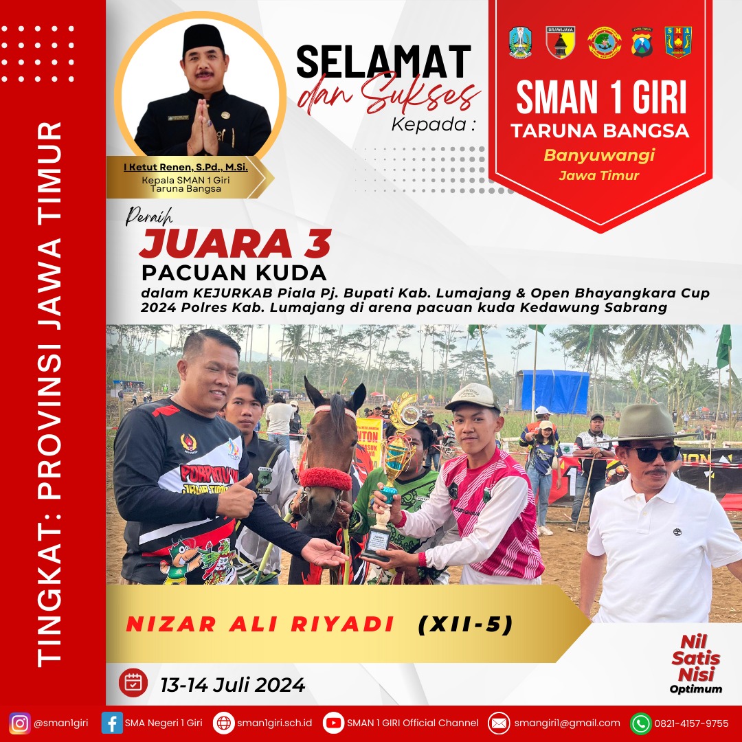 Pacuan Kuda dalam Kejurkab Piala Plt Bupati Lumajang dan Open Bhayangkara Cup