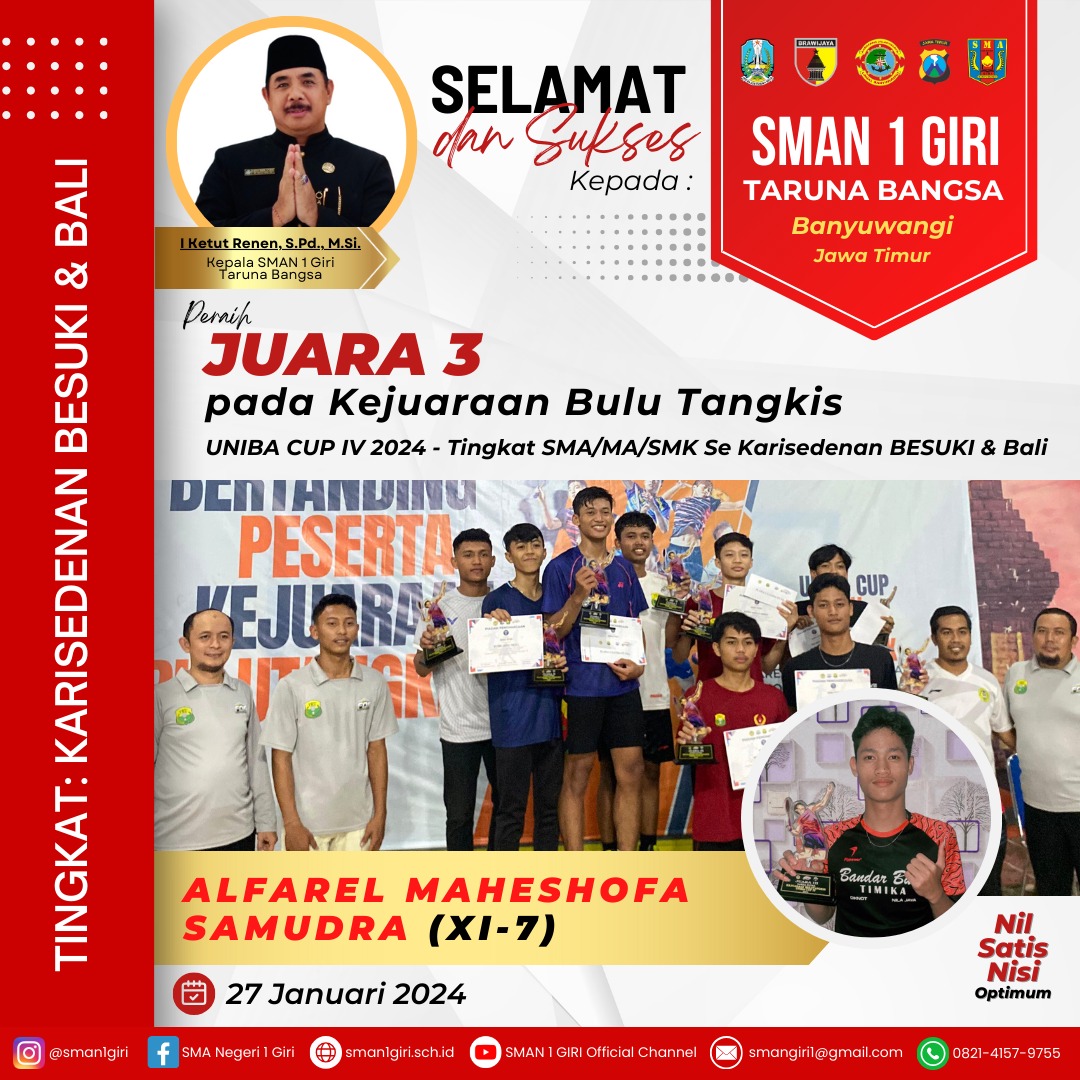 Kejuaraan Bulutangkis Uniba Cup IV 2024 Tingkat SMA/MA/SMK