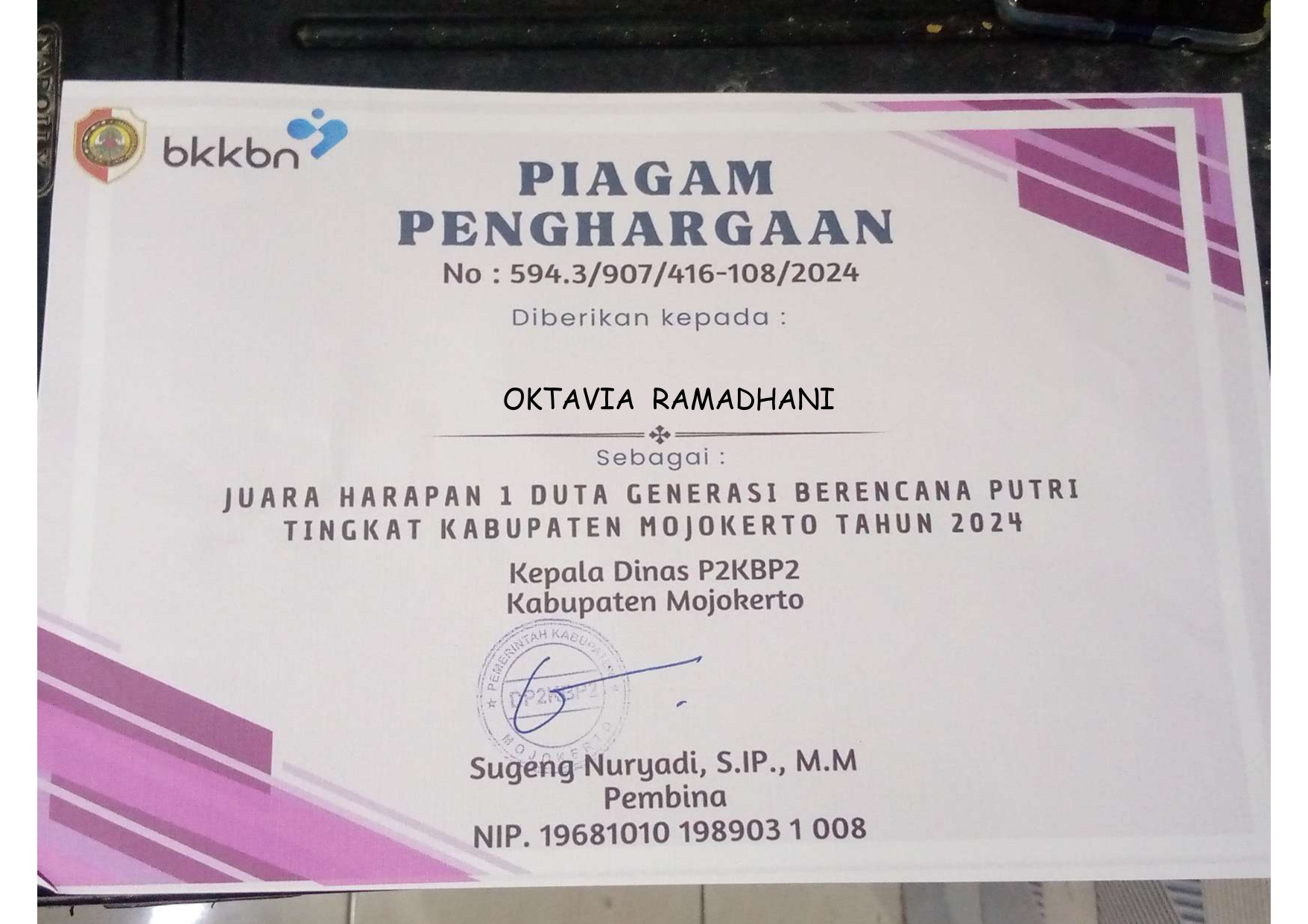 DUTA GENERASI BERENCANA PUTRI TAHUN 2024