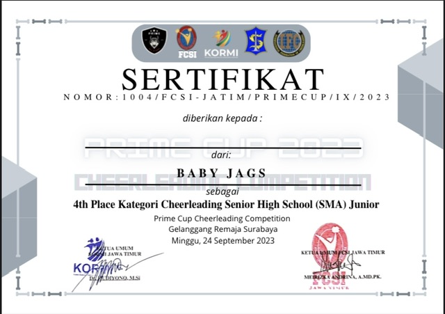 Kategori Cheerleading Senior High School (SMA) Junior