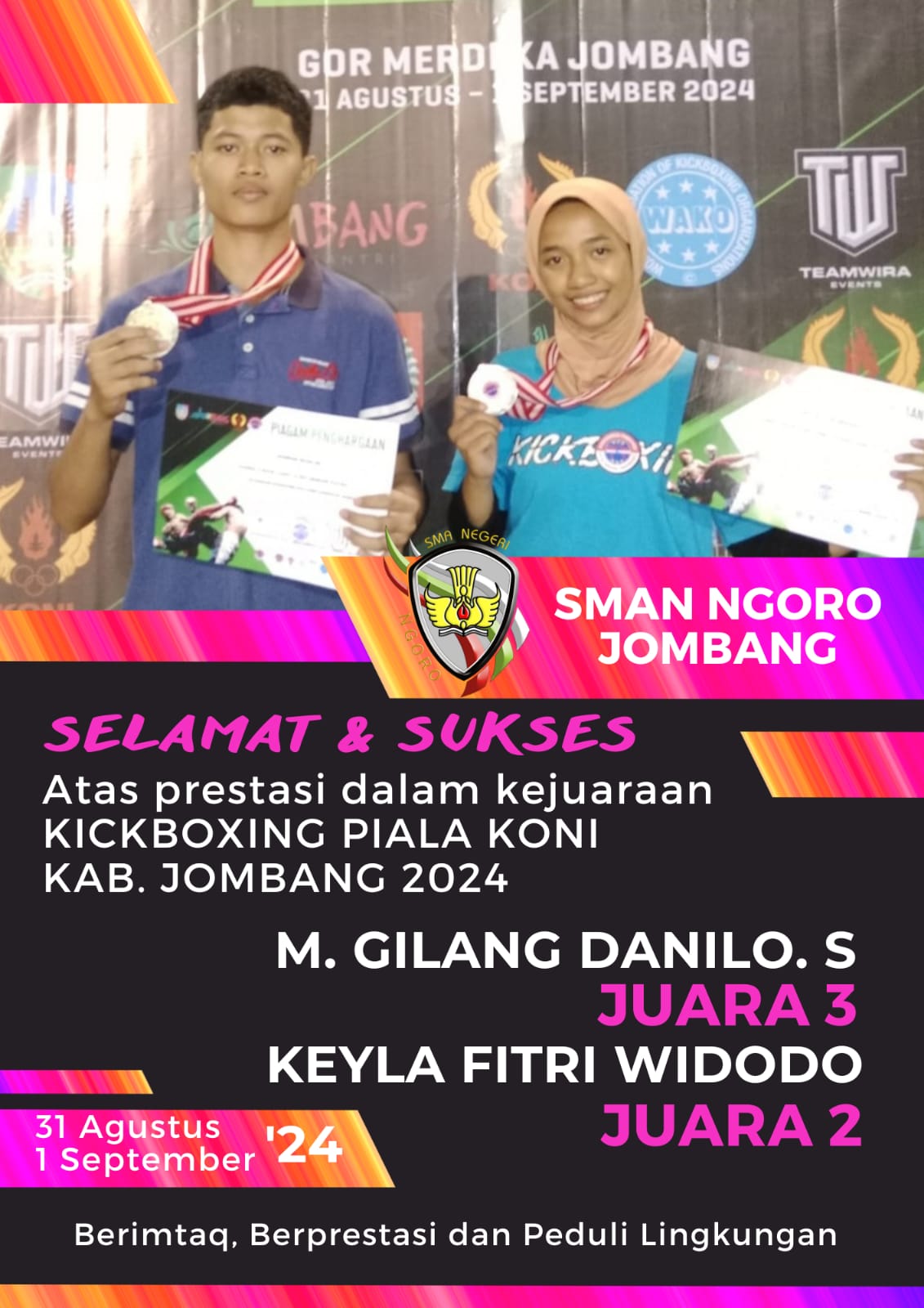 KEJUARAAN KICKBOXING PIALA KONI KABUPATEN JOMBANG ( KICK LIGHT 46KG OLDER CADET PUTRI )