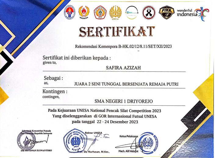 Juara II Seni Tunggal Bersenjata