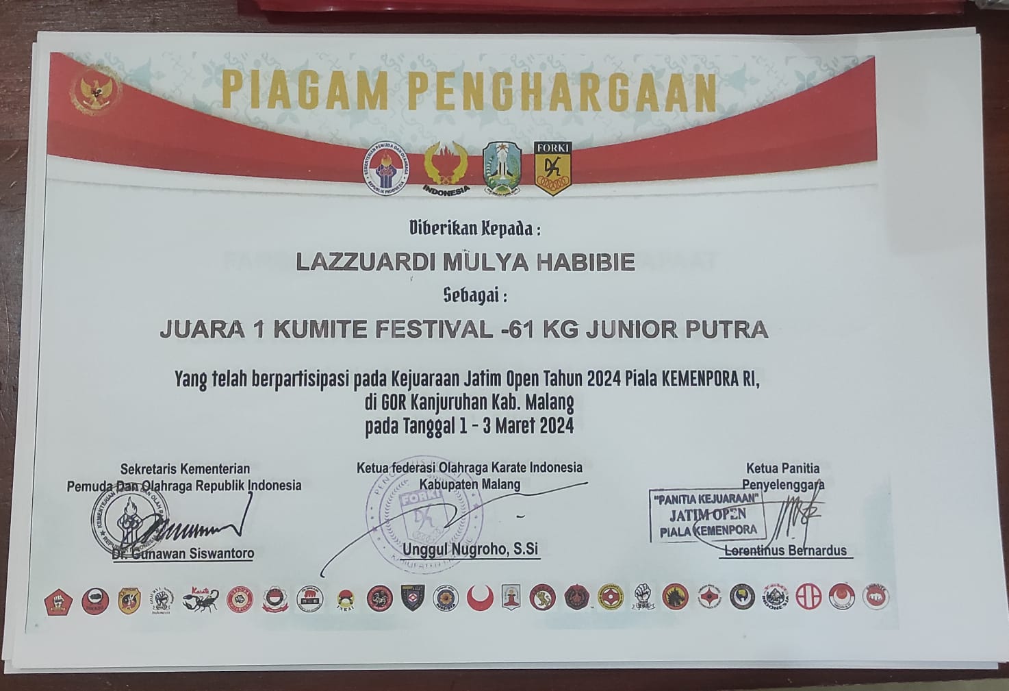 KEJUARAAN JATIM OPEN TAHUN 2024 PIALA KEMENPORA 2024