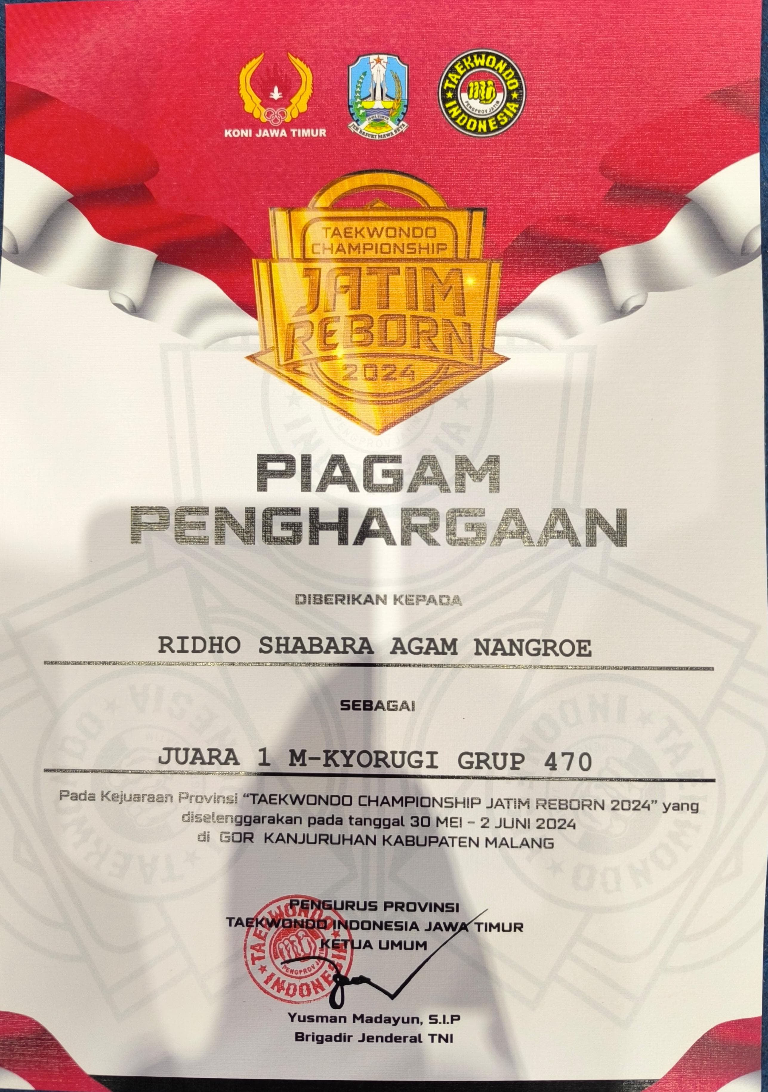 Kejurprov Taekwondo Championship Jatim Reborn 2024