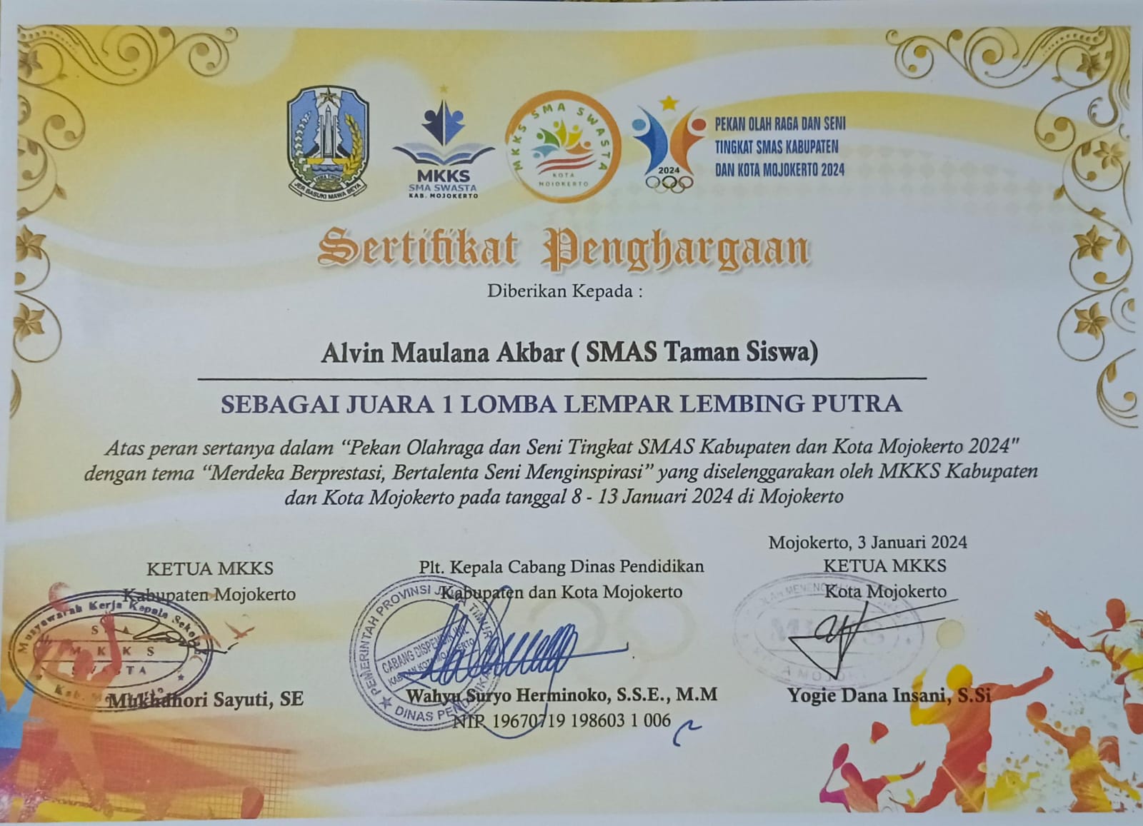 PORSENI TINGKAT SMAS LOMBA LEMPAR LEMBING PUTRA