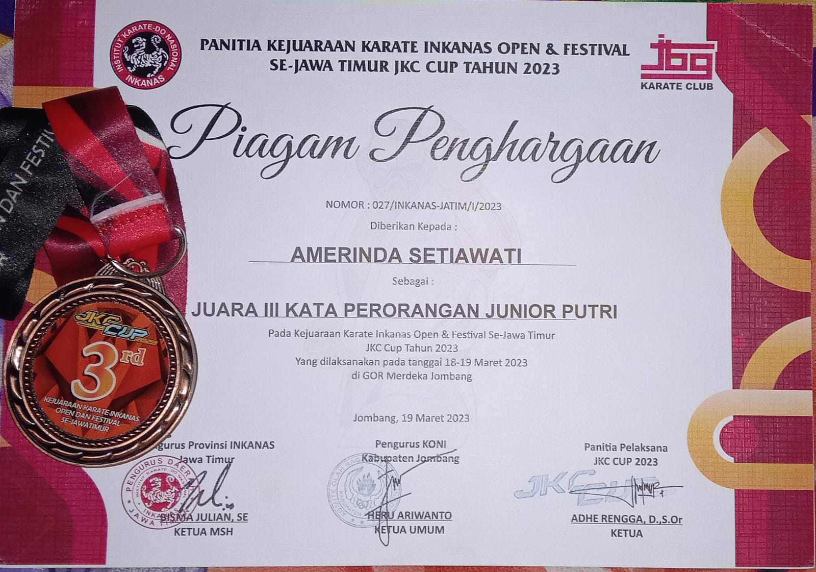 KEJUARAAN KARATE INKANAS OPEN DAN FESTIVAL SE JAWA TIMUR JKC TAHUN 2023