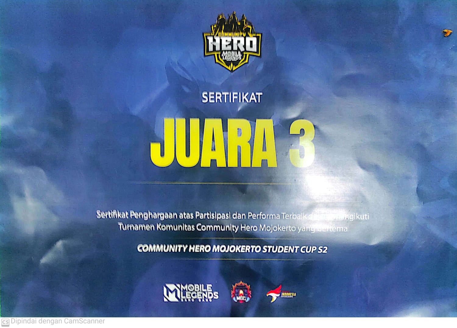 JUARA 3 TURNAMEN COMMUNITY HERO MOJOKERTO