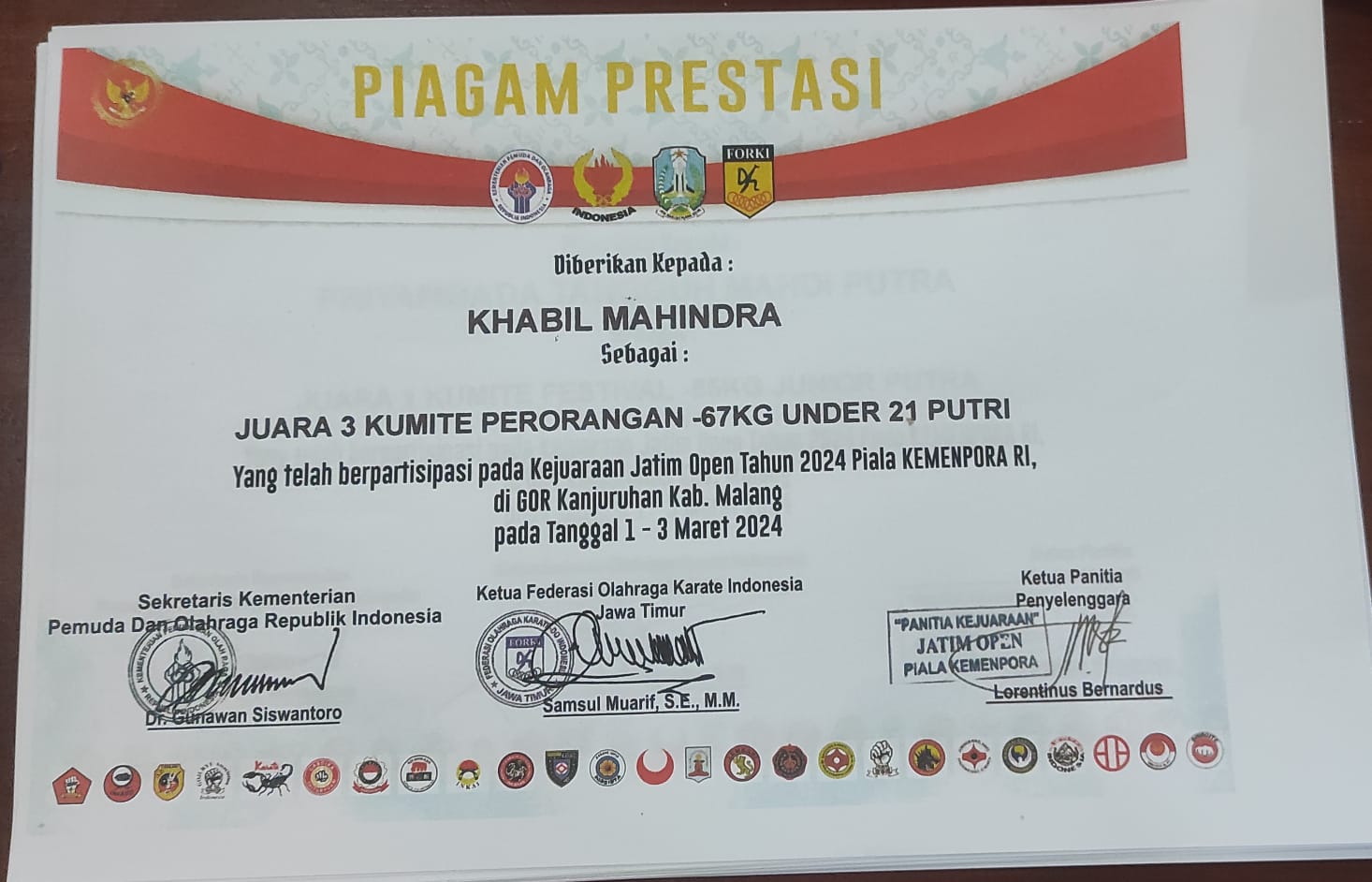 KEJUARAAN JATIM OPEN TAHUN 2024 PIALA KEMENPORA 2024