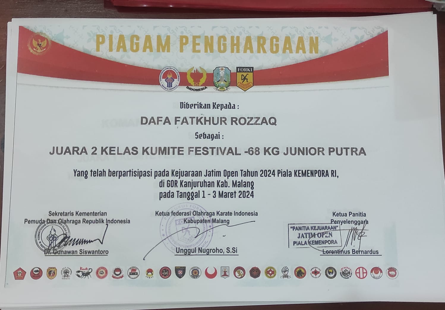 KEJUARAAN JATIM OPEN TAHUN 2024 PIALA KEMENPORA 2024