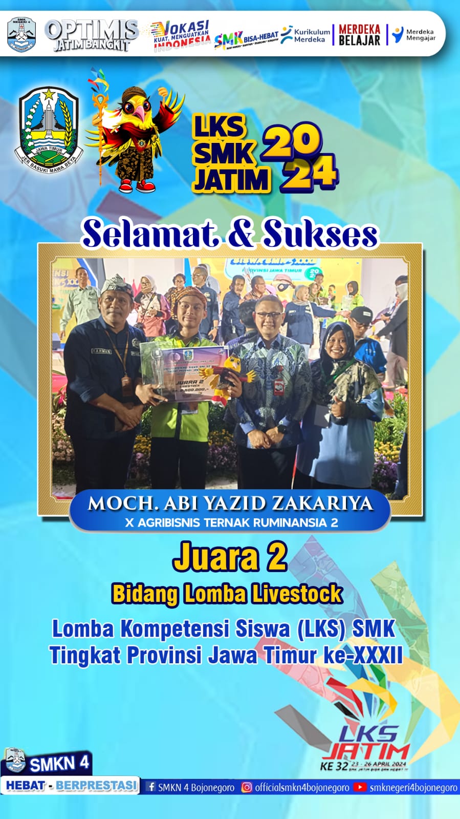 Juara 2 LKS Propinsi Jawatimur Tahun 2024