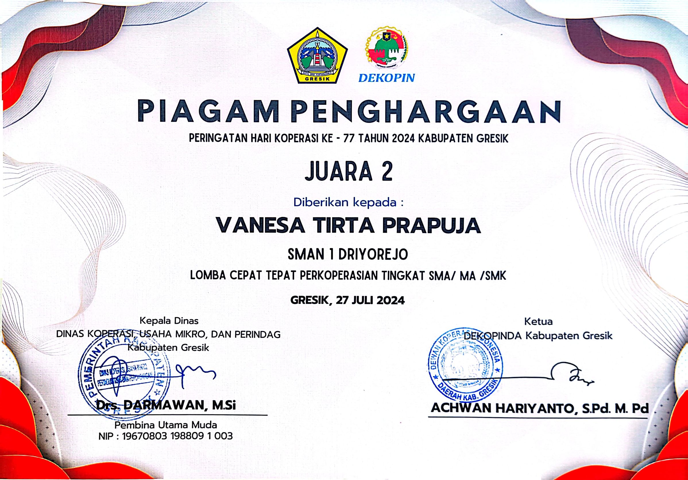 LOMBA CEPAT TEPAT PERKOPERASIAN TINGKAT SMA/ MA /SMK