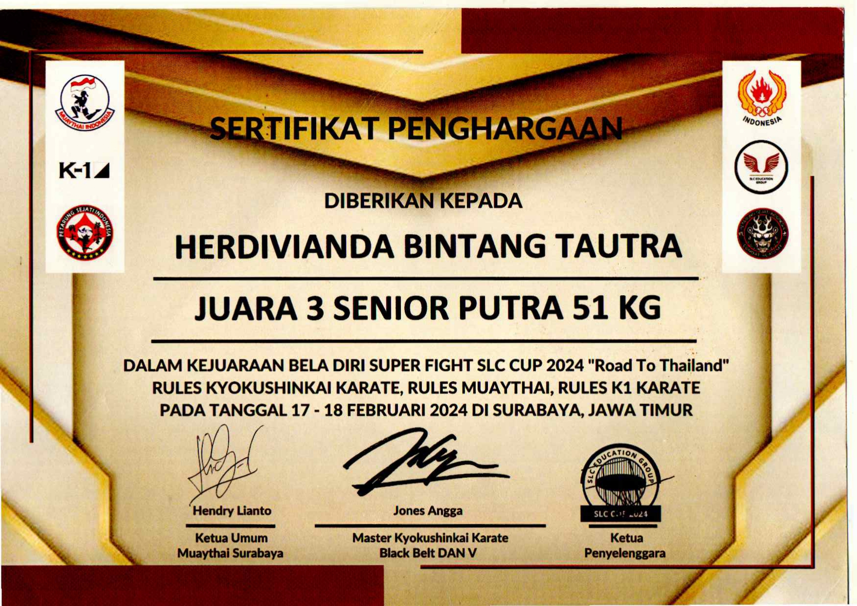 KEJUARAAN BELA DIRI SUPER FIGHT SLC CUP 2024 \