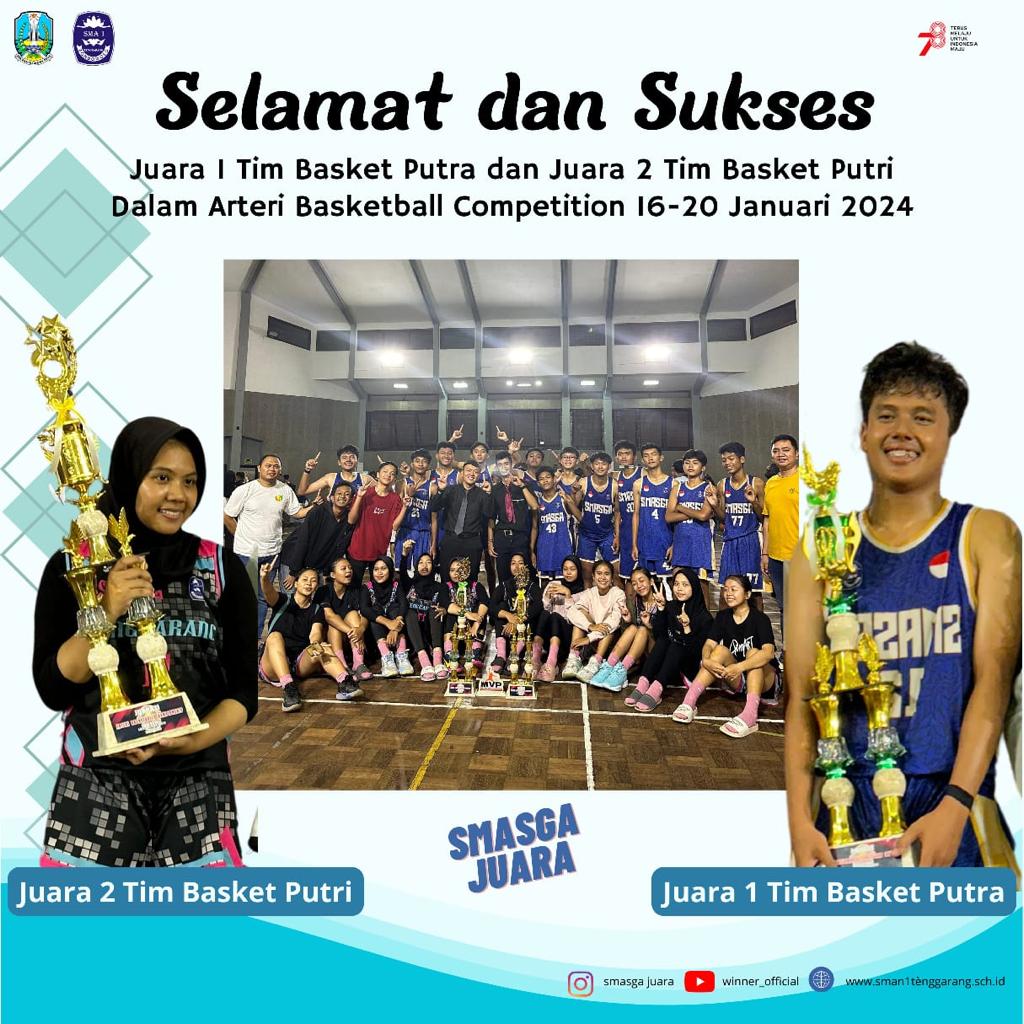 Tim Basket Putra Juara 1 dan Tim Basket Putri Juara 2