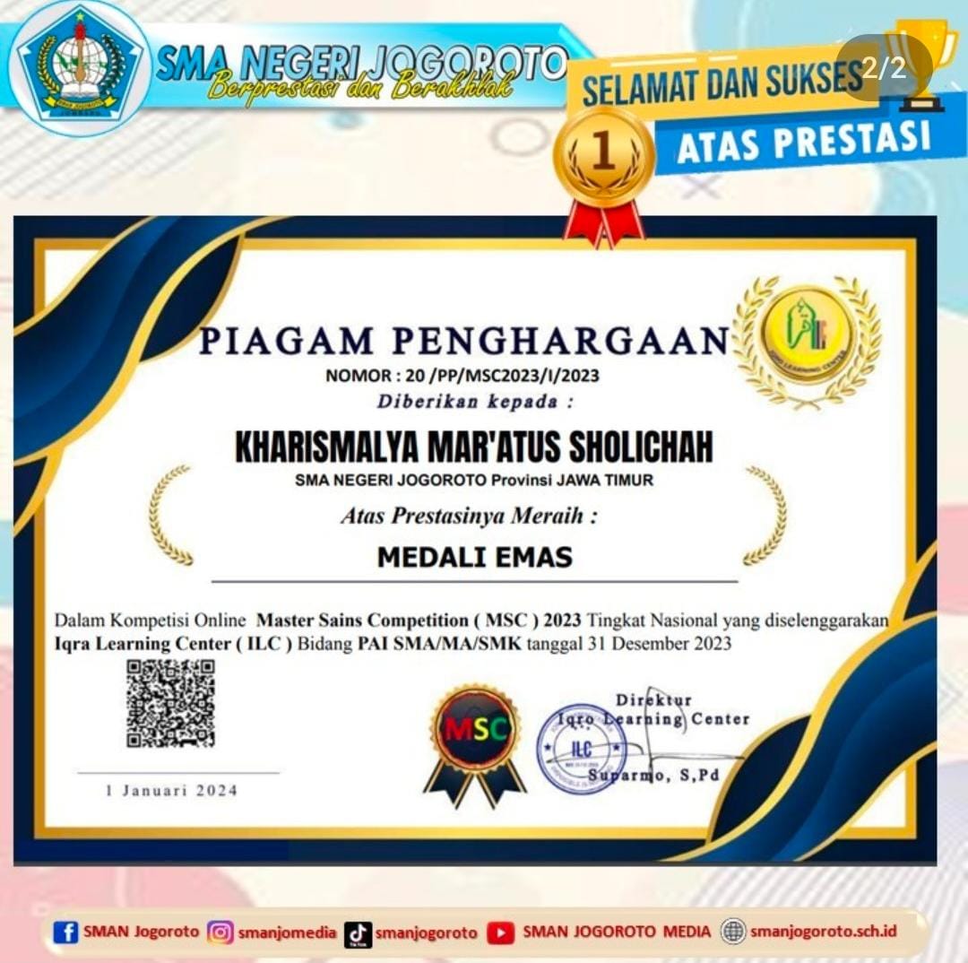 KOMPETISI ONLINE MASTER SAINS COMPETITION (MSC) 2023 - BIDANG LOMBA PENDIDIKAN AGAMA ISLAM  SMA/MA/SMK