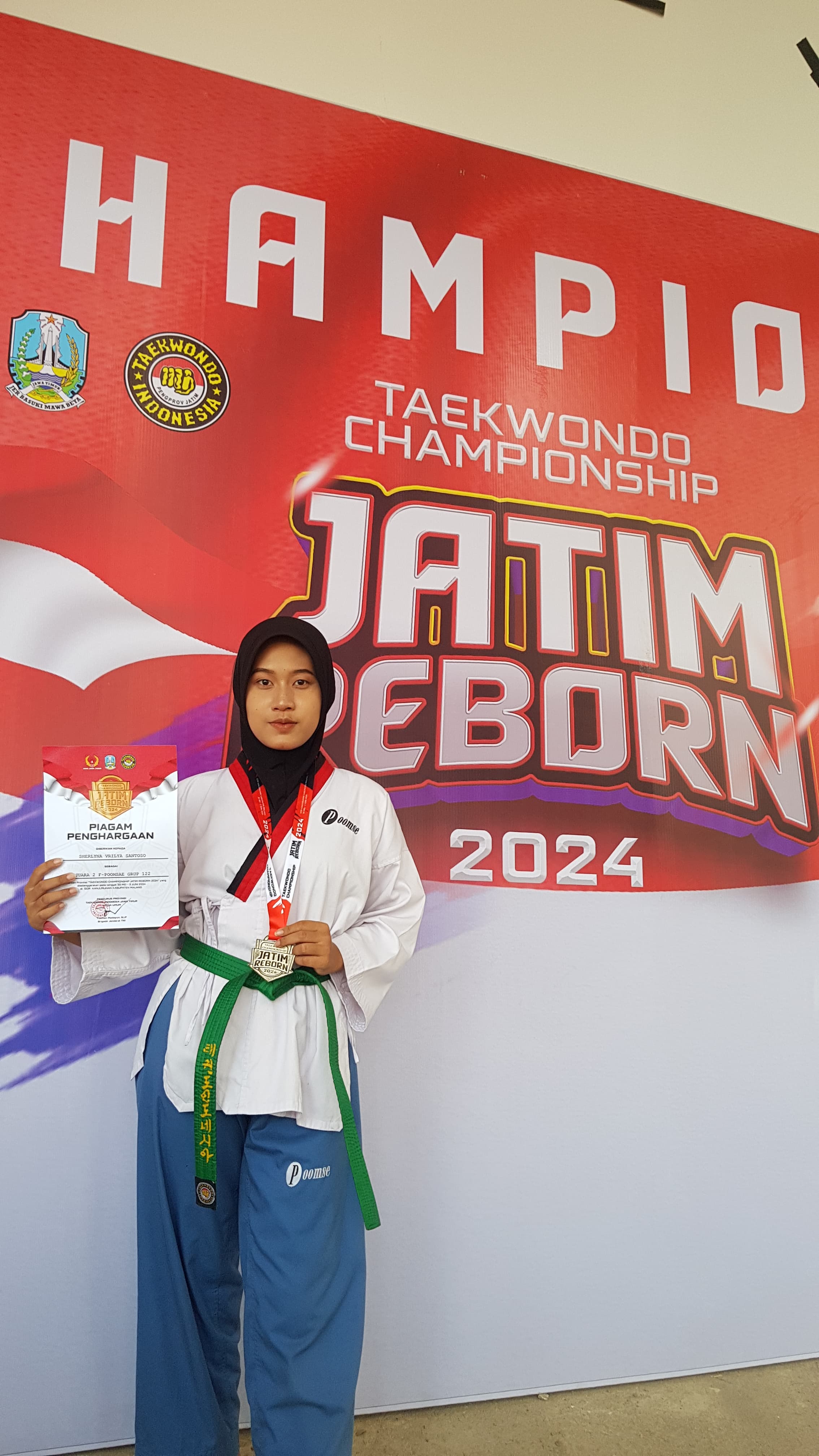 JUARA 2 F-POOMSAE GRUP 12 KEJURPROV TAEKWONDO CHAMPIONSHIP JATIM REBORN 2024