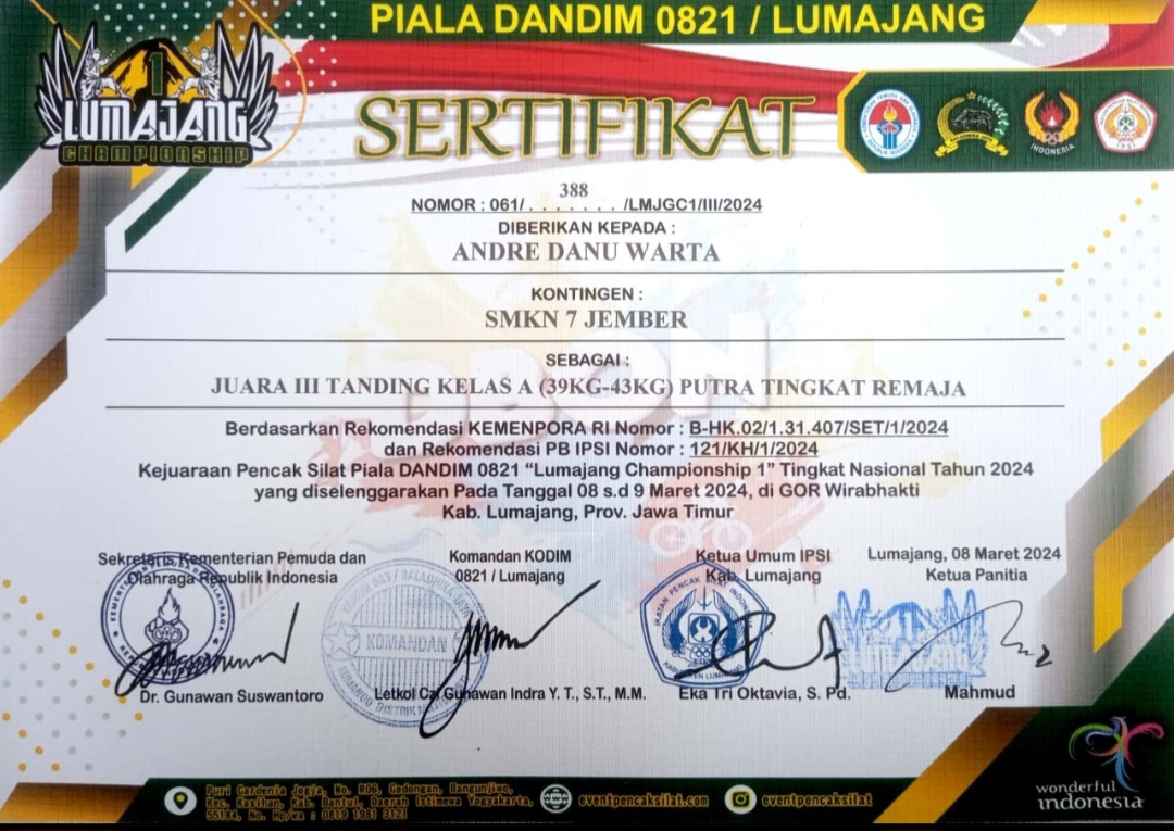 Kejuaraan pencak silat piala DANDIM 0821 \