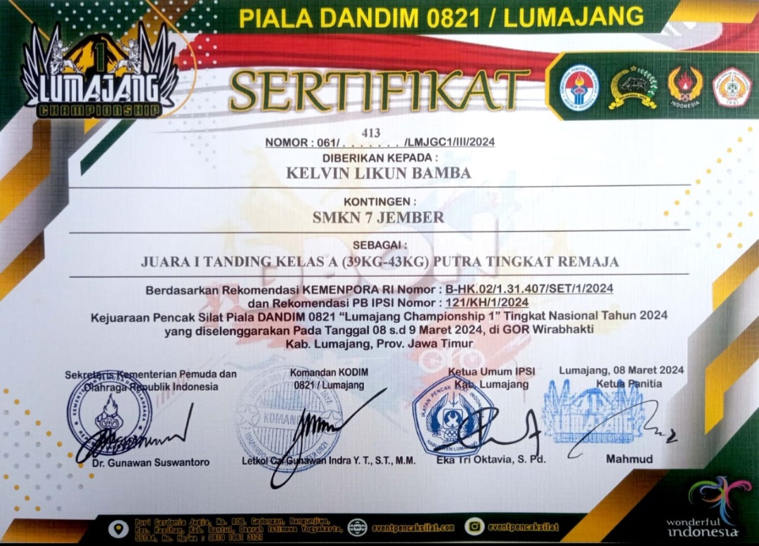 Kejuaraan pencak silat piala DANDIM 0821 \