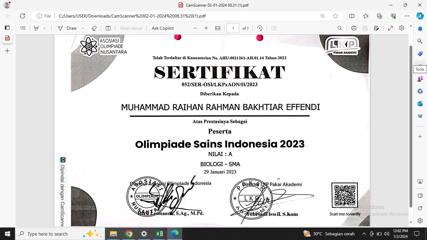 Olimpiade Sains Indonesia 2023 - Biologi