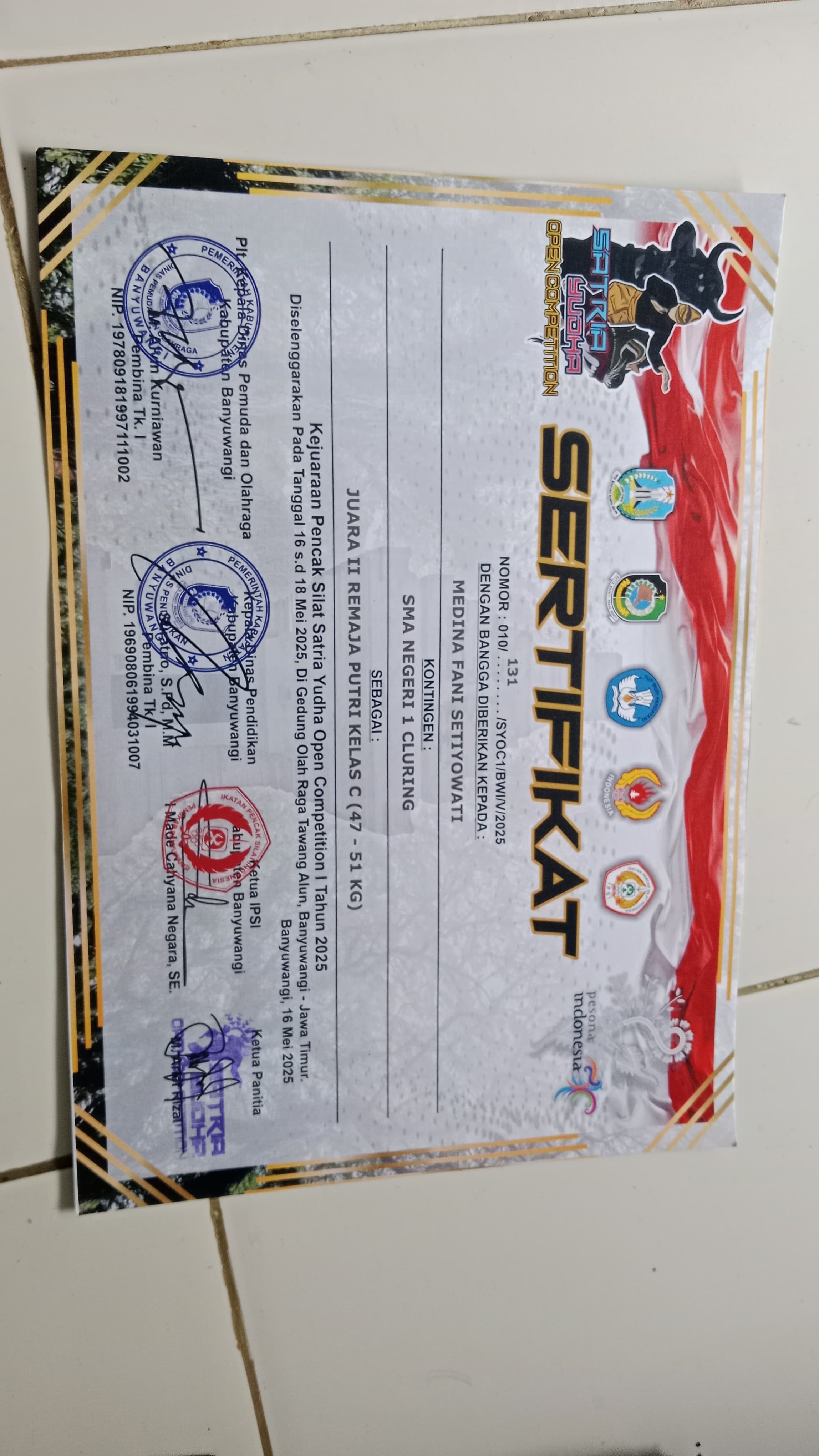 KEJUARAAN PENCAK SILAT SATRIA YUDHA OPEN 2025