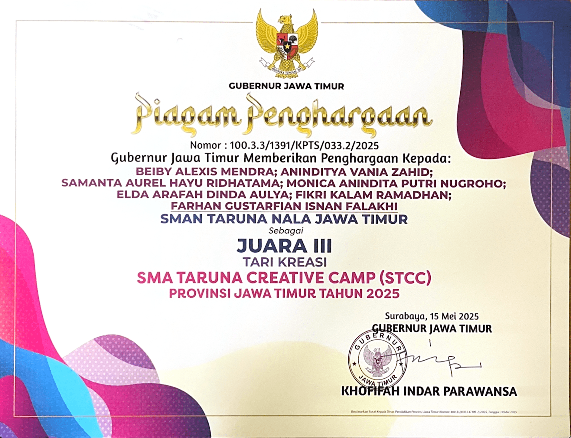 SMA Taruna Creative Camp (STCC)-Tari Kreasi