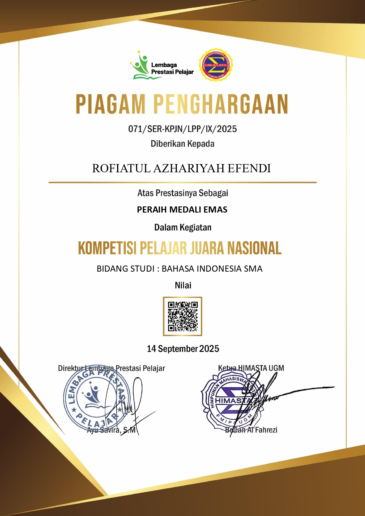 KOMPETISI PELAJAR NASIONAL BAHASA INDONESIA 