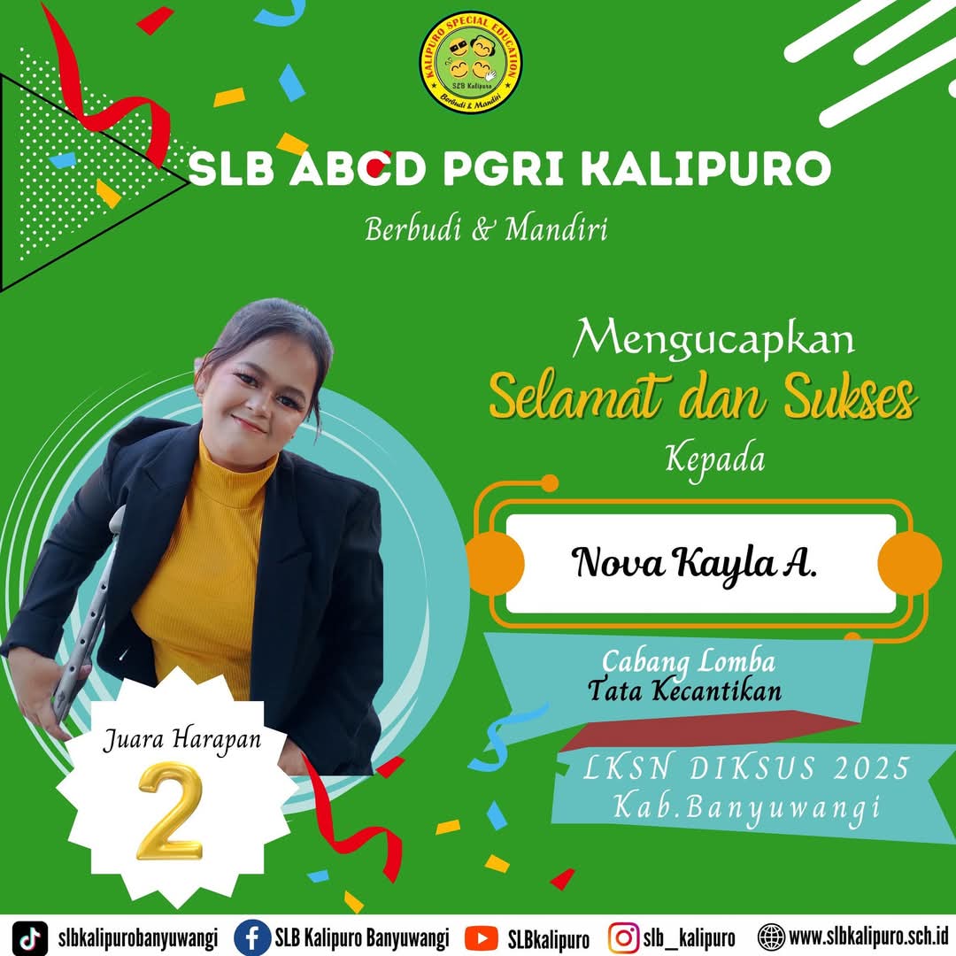 Juara Harapan 2 Tata Kecantikan LKSN Diksus 2025