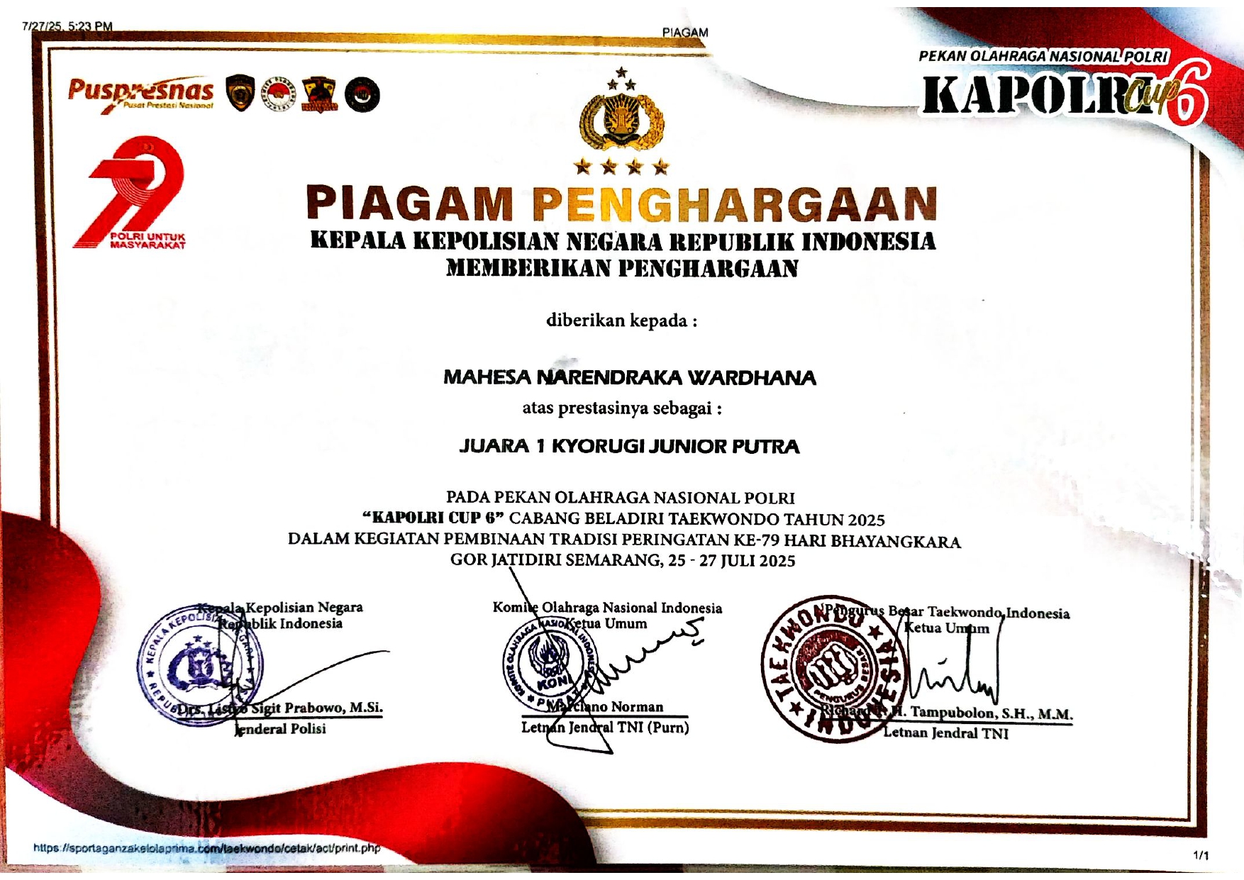 Pekan Olahraga Nasional POLRI \