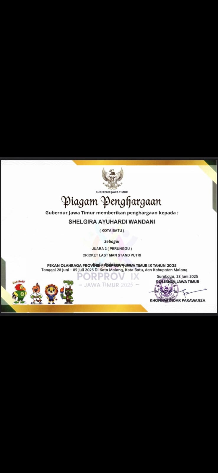 PORPROV JAWA TIMUR IX 2025 CABOR CRICKET