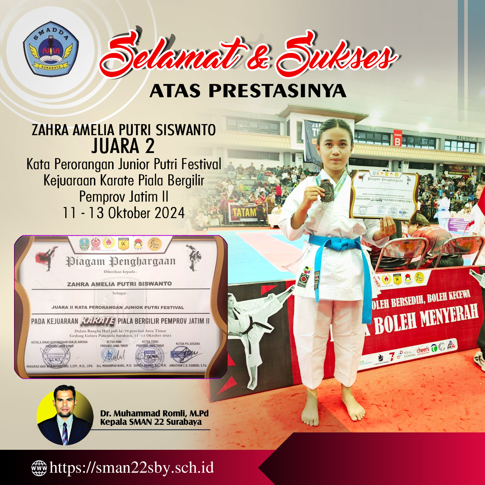 Kejuaraan karate piala bergilir pemprov jatim II (Kata perorangan Junior Putri)