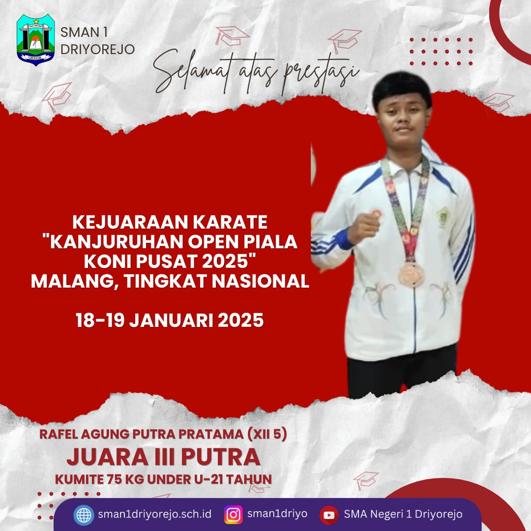 Juara III (Medali Perunggu), Kumite -75 Kg Under  U-21 Putra pada ”KEJUARAAN KARATE KANJURUHAN OPEN PIALA KONI PUSAT 2025, TINGKAT NASIONAL” Cabang Olahraga Karate
