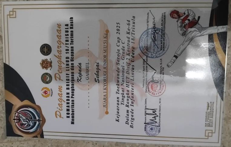 JUARA 1 KYORUGI JUNIOR MALE UNDER 51KG. KEJUARAAN TAEKWONDO SEROJA CUP 2025 TINGKAT NASIONAL -  GRADE C