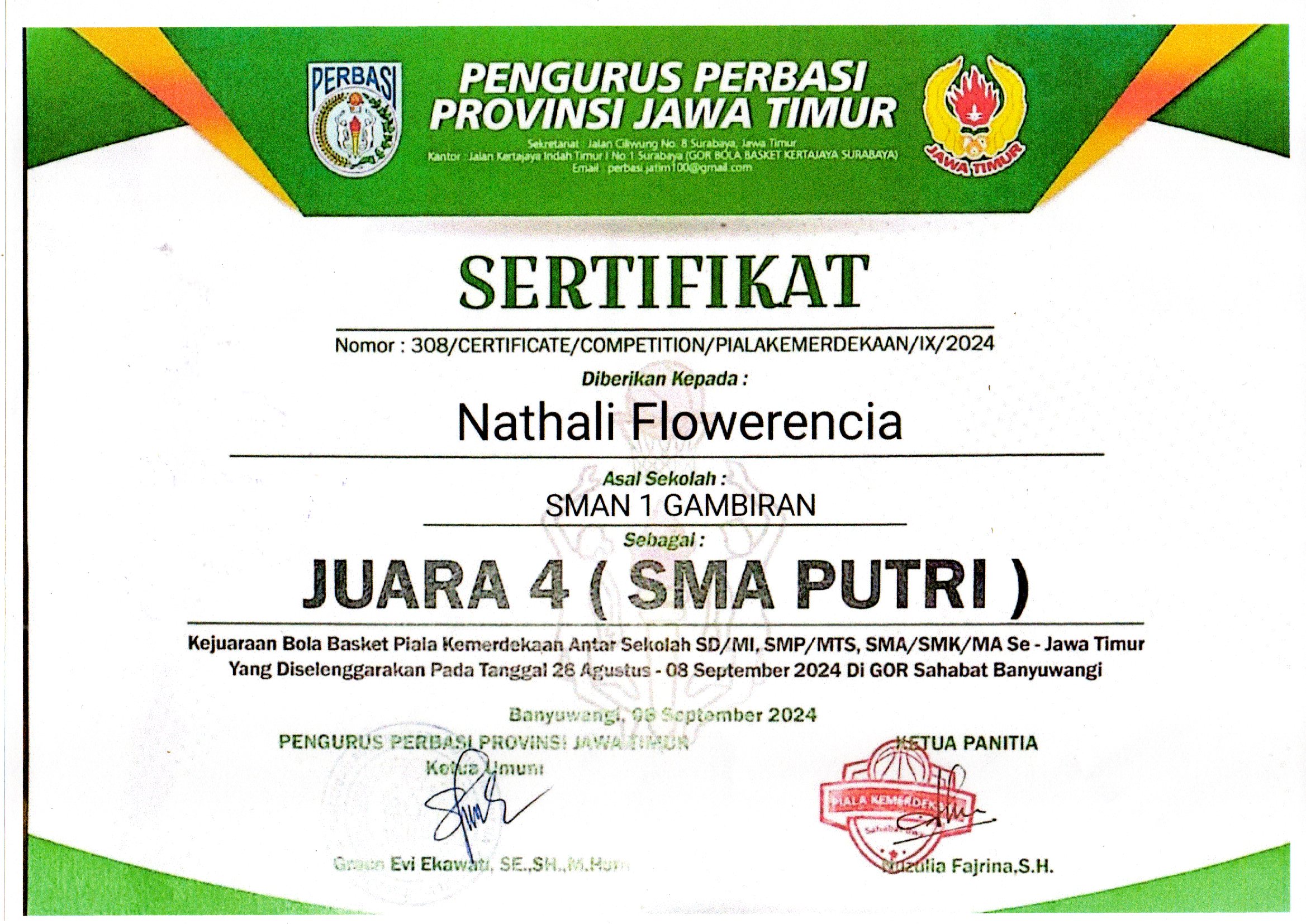 Piala Kemerdekaan Antar Sekolah Se- Jawa Timur