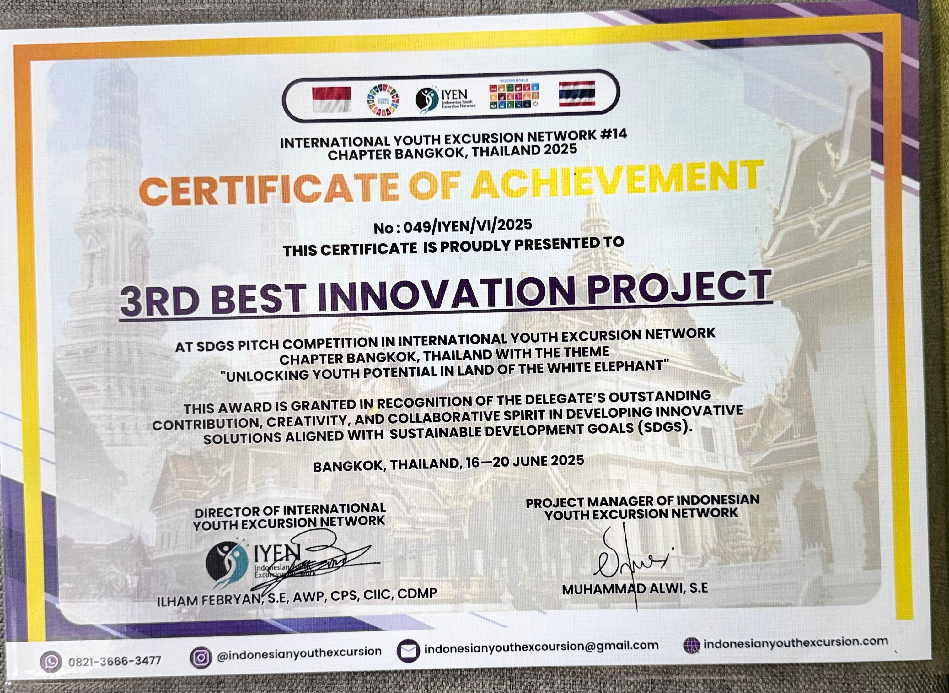 International Youth Excursion Network Batch 14 Chapter Bangkok, Thailand 2025