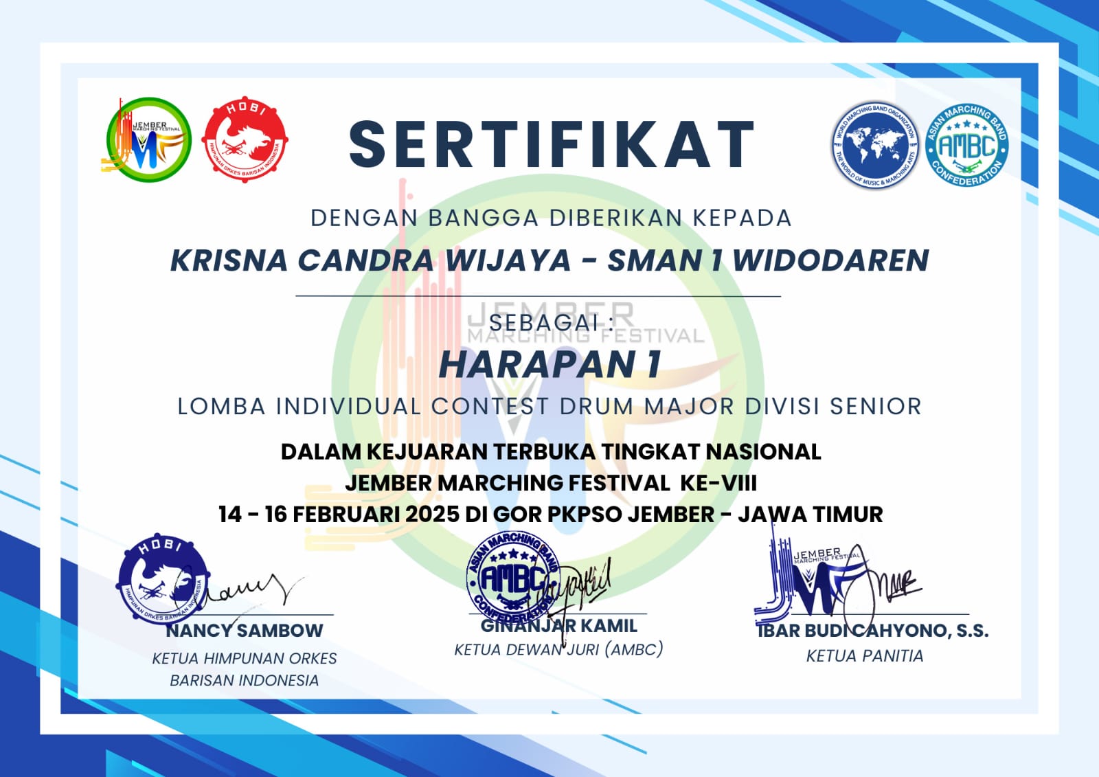 LOMBA INDIVIDUAL CONTEST DRUM MAJOR DIVISI SENIOR