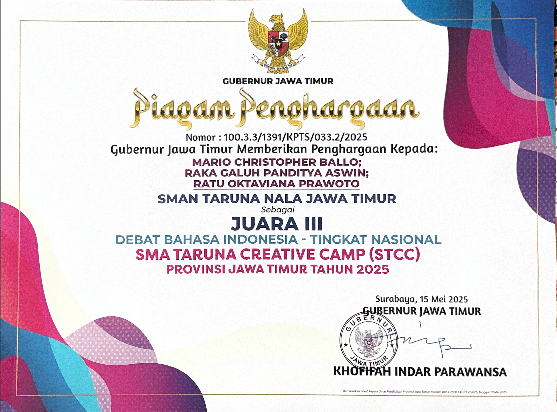 SMA Taruna Creative Camp (STCC) - Debat Bahasa Indonesia