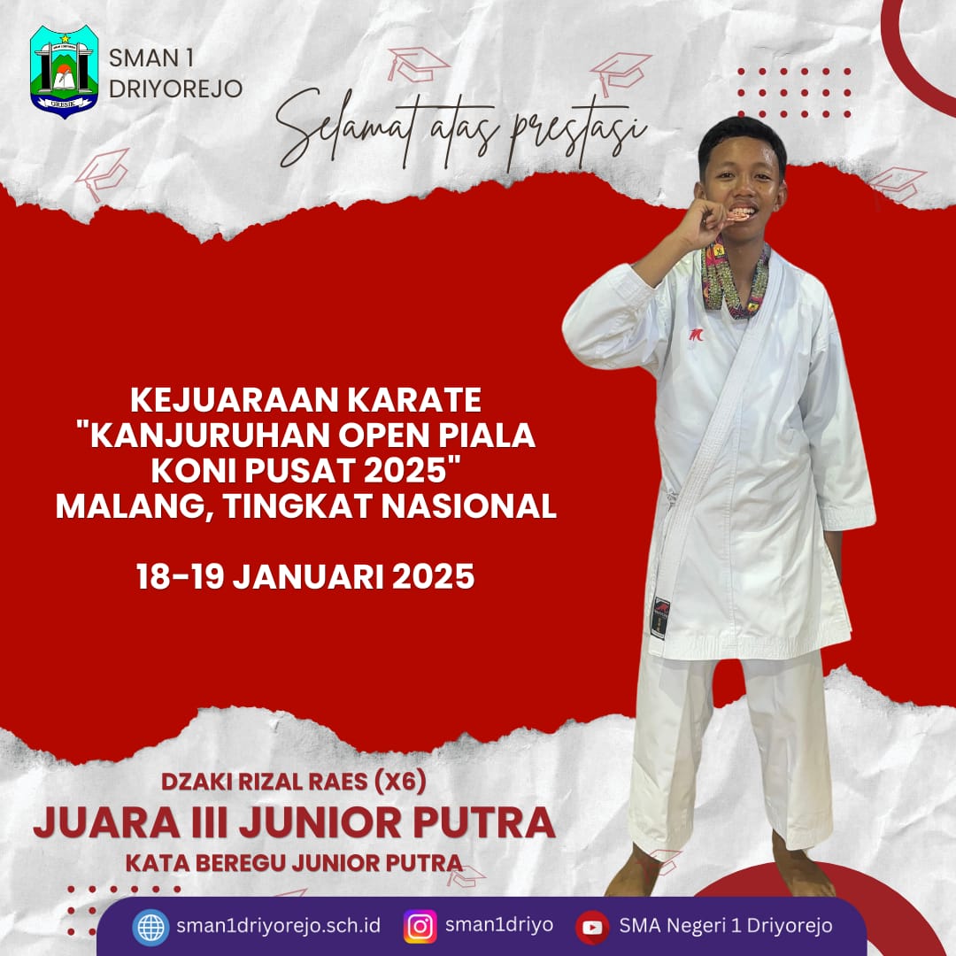 Juara III (Medali Perunggu), Kata Beregu Junior Putra pada ”KEJUARAAN KARATE KANJURUHAN OPEN PIALA KONI PUSAT 2025, TINGKAT NASIONAL” Cabang Olahraga Karate