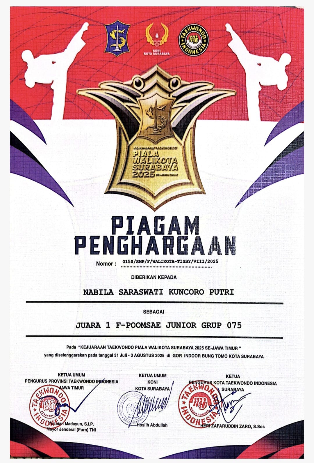 Kejuaraan Taekwondo Piala Walikota Surabaya Se-Jawa Timur 2025 