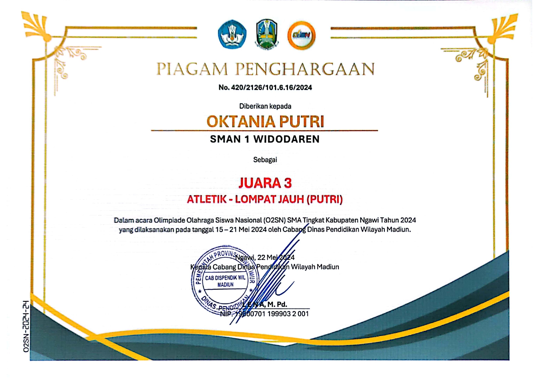 OLIMPIADE OLAHRAGA SISWA NASIONAL - ATLETIK (LOMPAT JAUH PUTRI)