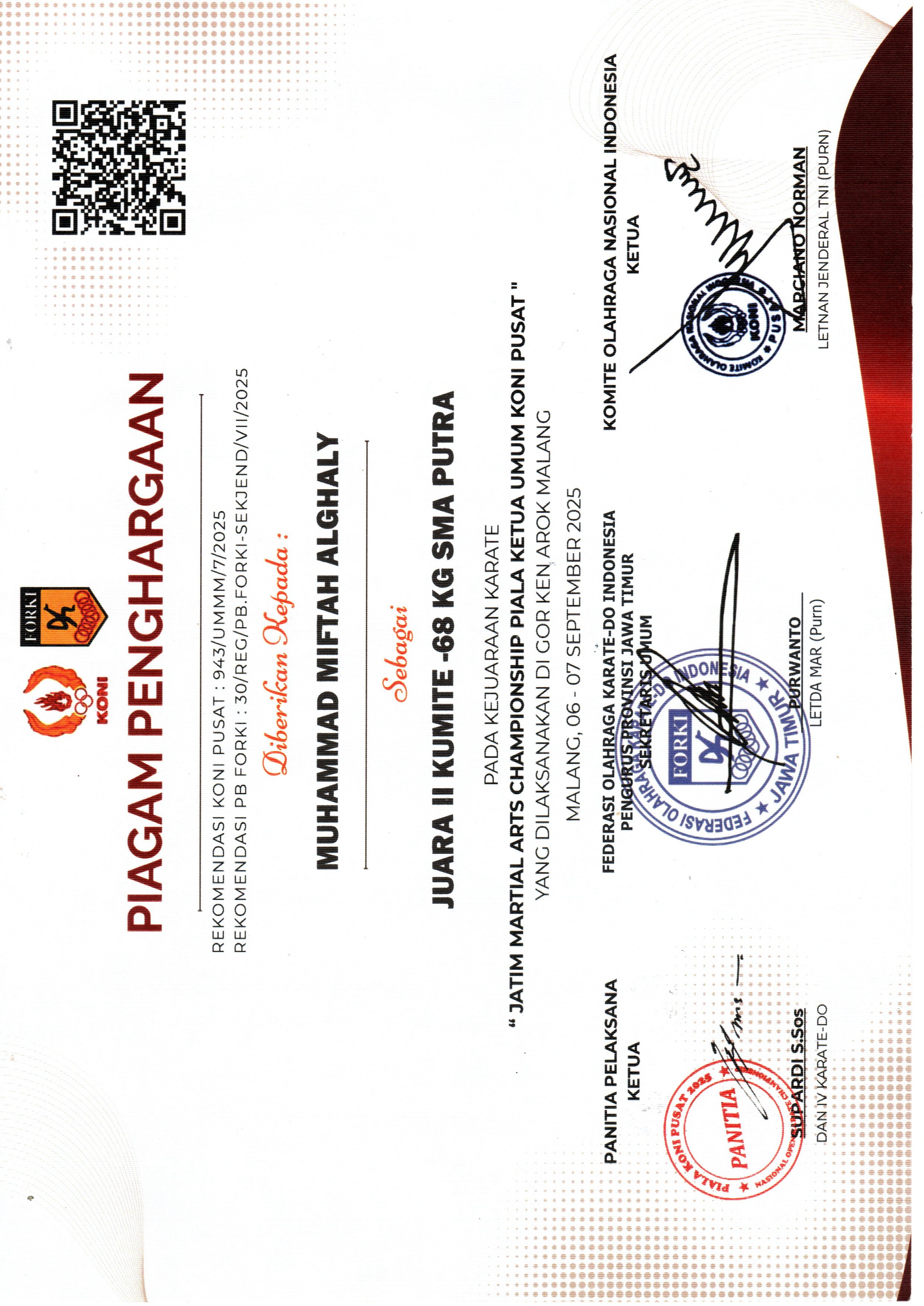 Jatim Martial Arts Championship Piala Ketua Umum Koi Pusat