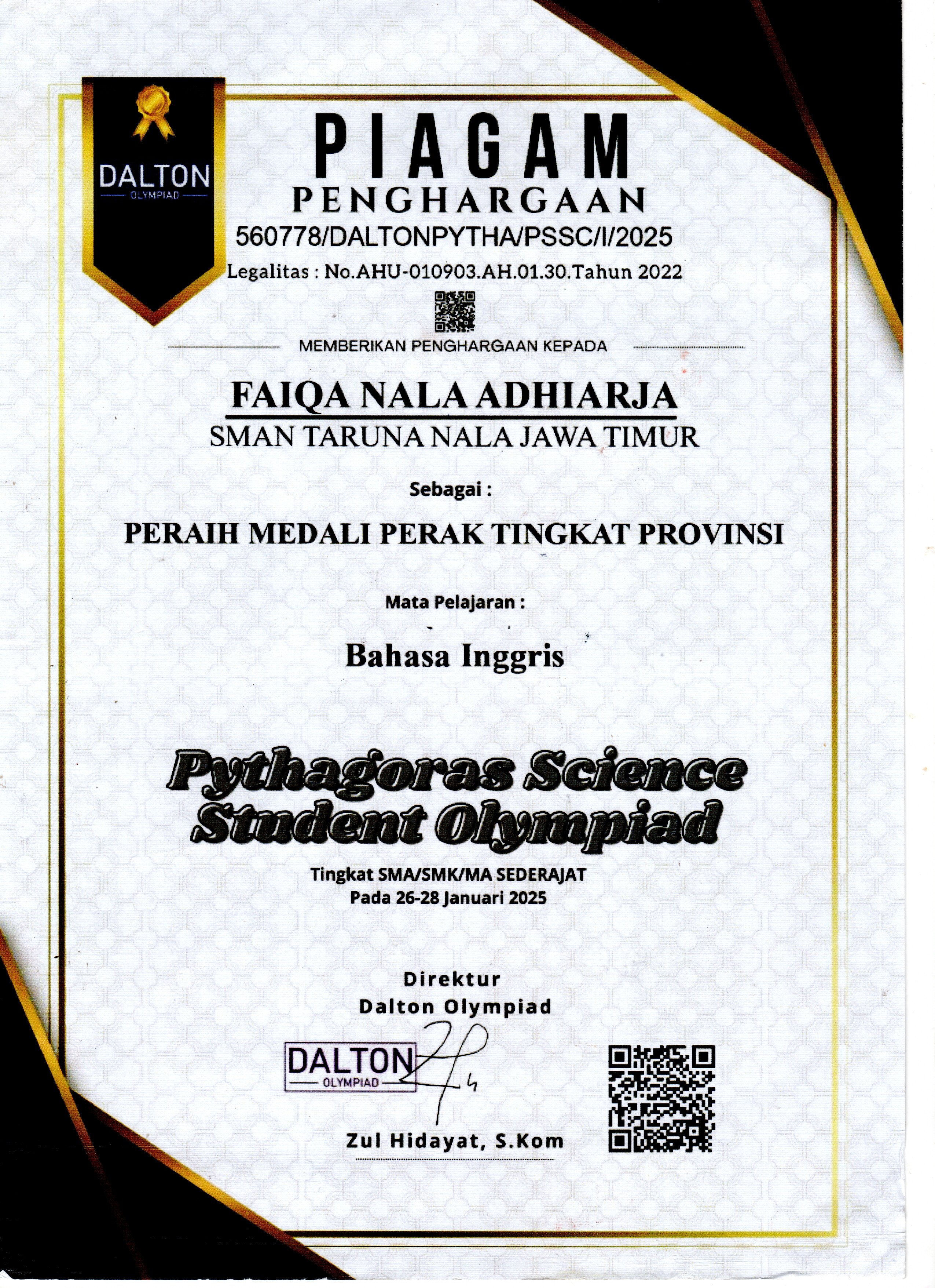 Pythagoras Science Student Olympiad Tingkat SMA/SMK/MA Sederajat
